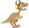 Dinosaur with headphone