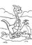 Dinosaur herbivore talking pterodactyl illustration cartoon coloring