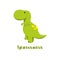 Dinosaur icons in flat style for designing dino party, children holiday, dinosaurus related materials