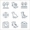 dinosaur line icons. linear set. quality vector line set such as rocks, parasaurolophus, archaeology, dinosaur, dinosaur, big bang