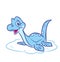 Dinosaur plesiosaur little baby cartoon illustration