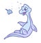 Dinosaur plesiosaur little baby cartoon illustration