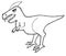 Dinosaur predator cartoon. Vector is isolated on a white background. Hand drawing. Rex. Tyrannosaur.