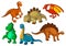 Dinosaur prehistoric animal cartoon icon set