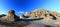 Dinosaur Provincial Park Landscape Panorama of Early Morning Light on Badlands Erosion Features, Alberta, Canada