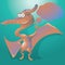 Dinosaur pteranodon with text bubble