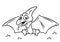 Dinosaur Pterodactyl coloring page cartoon Illustrations