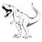 Dinosaur Rex. Vector illustration of a sketch roaring tyrannosaurus. Mesozoic era carnivorous dinosaur