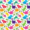 Dinosaur Seamless Tileable Vector Background Pattern