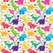 Dinosaur Seamless Tileable Vector Background Pattern