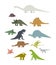 Dinosaur Set. Ancient animal. Diplodocus and Stegosaurus, Pterosaur. Ankylosaurus and triceratops. Styracosaurus and Iguanodon, A