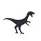 Dinosaur silhouette, velociraptor isolated