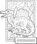 dinosaur spinosaurus, coloring book for children, outline illustration