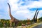 Dinosaur statue and ancient animal statue at Nong Nooch Tropical Botanical Garden, Chonburi Province of Thailand