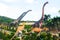 Dinosaur statue and ancient animal statue at Nong Nooch Tropical Botanical Garden, Chonburi Province of Thailand