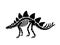 Dinosaur stegosaurus skeleton.  illustration.