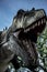 Dinosaur T Rex opens his jaw