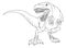 Dinosaur T Rex Outline Cartoon Coloring Book Page