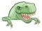 Dinosaur T Rex Peeking and Pointing Sign Cartoon