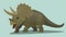 Dinosaur Triceratops cartoon character . Wild prehistoric brown lizard realistic design illustration