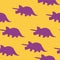 Dinosaur triceratops silhouette pattern seamless