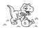 Dinosaur Tyrannosaur coloring page cartoon Illustrations