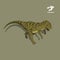 Dinosaur tyrannosaur in isometric style. Isolated image of jurassic monster. Cartoon dino 3d icon