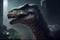 Dinosaur tyrannosaurus close-up. AI Generated