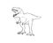 Dinosaur tyrannosaurus creature outline drawing. Wild and old animal, hand made symbol illustration. Fossil and old animal sketch.