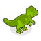 Dinosaur Tyrannosaurus isometric. Prehistoric monster with teeth