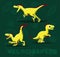 Dinosaur Velociraptor Cartoon Vector Illustration