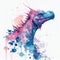 Dinosaur Watercolour Pink Blue Splatter Texture Reptile Beast Monster Dragon Generative AI