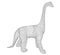 Dinosaur wireframe. Brachiosaurus with a long neck. 3D. Side view. Vector illustration