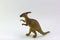 Dinosaurs of Parasaurolophus Plastic toy small white background