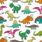 Dinosaurs seamless pattern of jurassic animals
