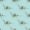 Dinosaurs skeletons silhouettes seamless pattern fossil bone