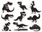 Dinosaurs vector dino silhouette animal tyrannosaurus t-rex danger creature force wild jurassic predator prehistoric