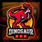 Dinosaurus rex mascot. esport logo badge