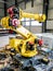 Dinslaken , Germany - September 19 2018 : Brand new industrial automation robot getting ready for production