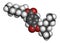 Dioctyl terephthalate (DOTP, DEHT) plasticizer molecule. Phthalate alternative, used in PVC plastics. Atoms are represented as