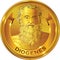 Diogenes gold style portrait, vector