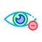 Diopter Myopia Eye Vision Icon Thin Line Vector