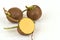 Dioscorea bulbifera,fruits and cut on a white background.