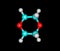 Dioxane molecule isolated on black