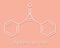 Diphencyprone diphenylcyclopropenone alopecia treatment drug molecule. Skeletal formula.