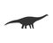 Diplodocus dinosaur. Monochrome vector illustration of silhouette of prehistoric sauropod isolated on white background