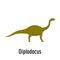 Diplodocus icon, flat style.