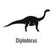 Diplodocus icon, simple style.