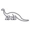 Diplodocus vector line icon, sign, illustration on background, editable strokes