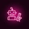 Diploma artificial intelligence robot neon icon. Elements of Artifical intelligence set. Simple icon for websites, web design,